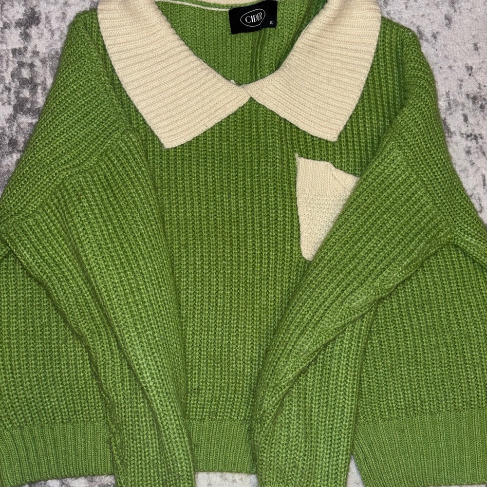 Green and Cream Cider Women's Sweater